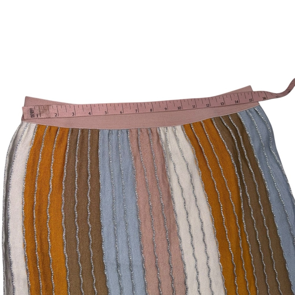 Anthropologie Eva Franco Colorful Pastel Knit Striped Mini Skirt Size Large nwt - Picture 6 of 9